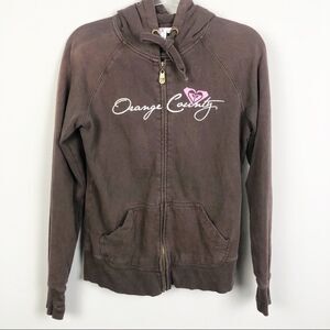 ROXY | Orange County Brown Zip Hoodie Sweatshirt